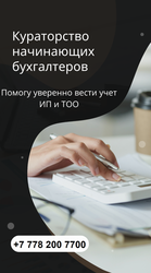 Бухгалтерлік қызмет пен оқыту. 1С-те тәжірибе. Кураторлық қолдау